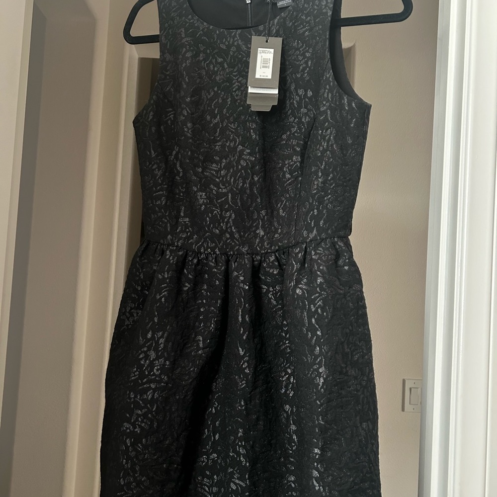 NWT New Armani Exchange Black Fit Flare Dress Sz 2
